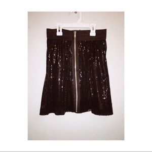 Black sequined skirt